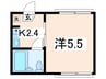 パルセ三ツ沢 1Kの間取り
