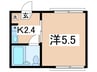 パルセ三ツ沢 1Kの間取り