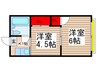 グリ－ンヒル東習志野 2Kの間取り