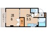クレイン田中 1DKの間取り