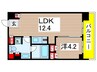 パ－クアクシス東陽町 1LDKの間取り