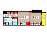 パ－クアクシス東陽町 1DKの間取り