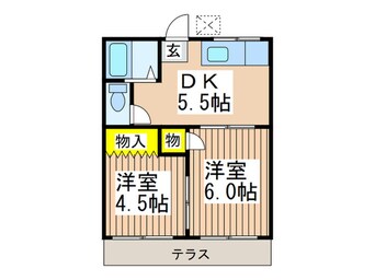 間取図 万葉ハイツＢ