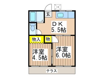 間取図 万葉ハイツＢ