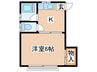 コ－ポ富士苑 1Kの間取り