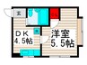 マンション白樺 1DKの間取り