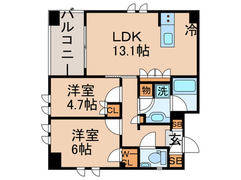 間取図 ｵｰﾊﾟｽﾚｼﾞﾃﾞﾝｽ日本橋ｲｰｽﾄ（301）