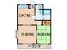 ハイツ峯岸２ 2DKの間取り