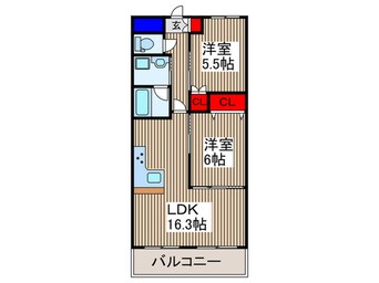 間取図 マルナカビレッジ弐番館
