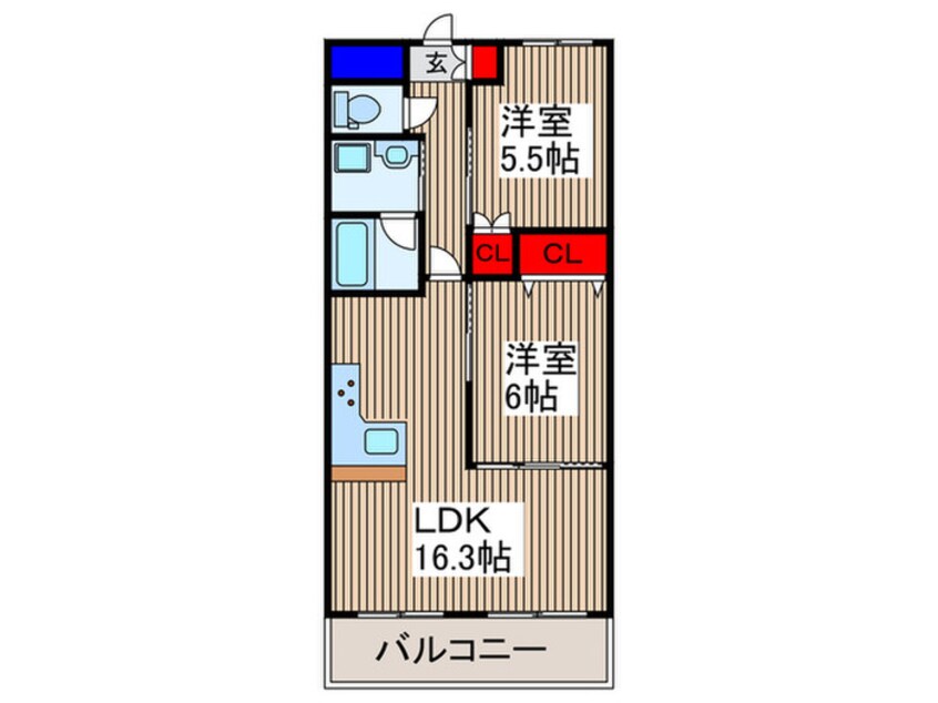 間取図 マルナカビレッジ弐番館