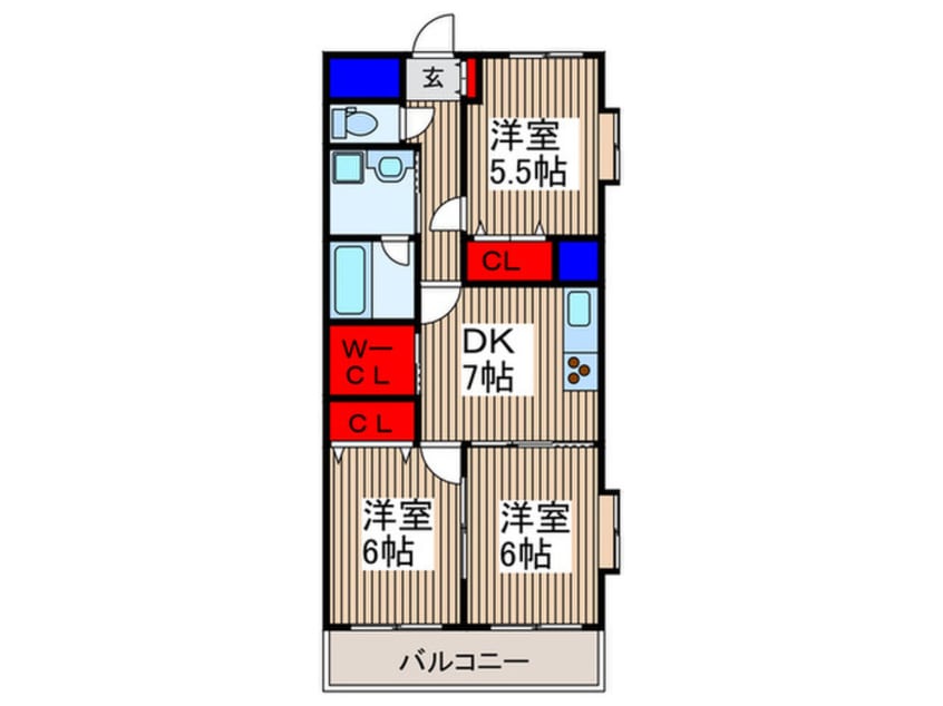 間取図 マルナカビレッジ弐番館
