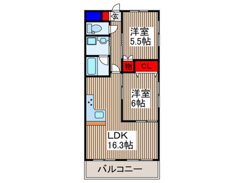 間取図 マルナカビレッジ弐番館