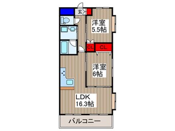 間取図 マルナカビレッジ弐番館