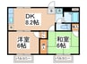 MOONコーポB棟 2DKの間取り