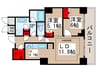 The Kashiwa Tower(1406) 2LDKの間取り