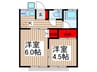 高伸コ－ポ 2Kの間取り