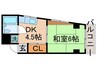 宇田川ビル 1DKの間取り
