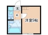 グラード 1Kの間取り