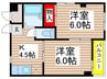 稲毛ベルハウス 2Kの間取り