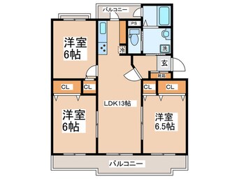 間取図 ＶＩＬＬＡＧＥ森の里　Ａ号棟