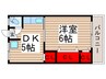 グリーンコーポ 1DKの間取り