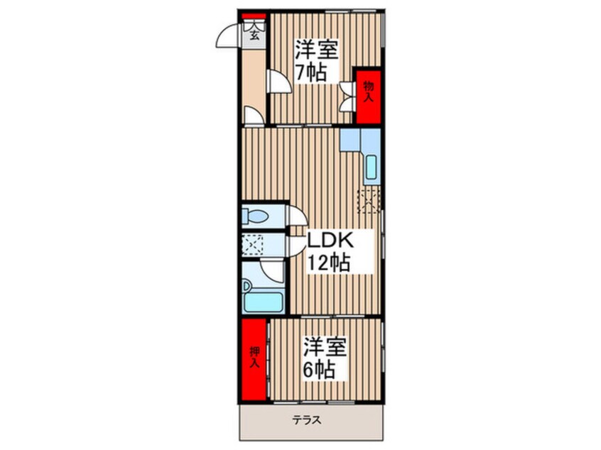 間取図 ルネ・千間台(1、2F)