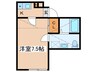 Ｌｕｎａｒｉｓ　Ｅｂｉｎａ 1Kの間取り