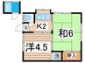 光月荘 2Kの間取り