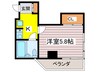 ポンヴィオレ堀内 1Kの間取り