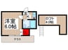 パレス草加 1Kの間取り