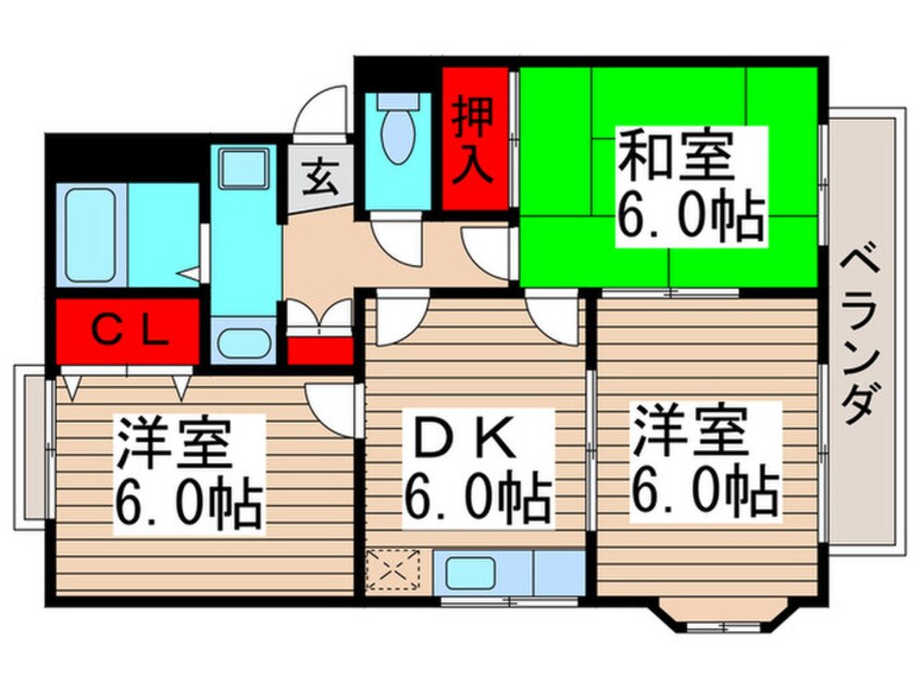 間取図 ハイム・プワ－ルⅡ