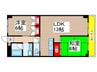 シーサイドイナゲ 2LDKの間取り