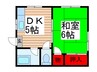 FERIO馬橋 1DKの間取り