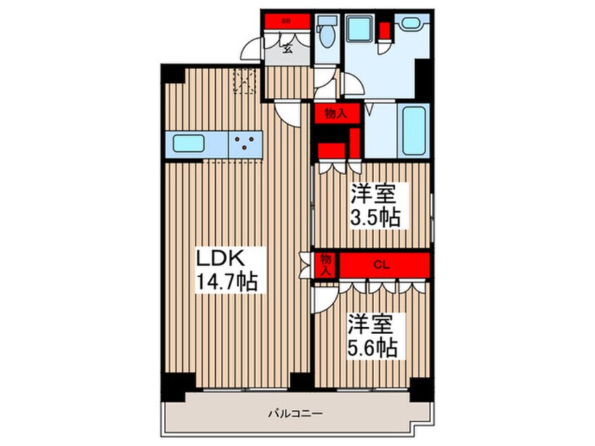間取図 クレストコート門前仲町