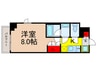 ラティエラ上野入谷 1Kの間取り