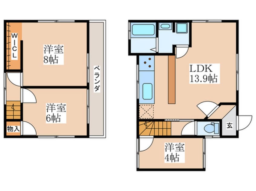 間取図 ハワイアンシアター古民家　羽村