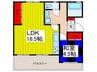 与野中里第二住宅（202） 1LDKの間取り