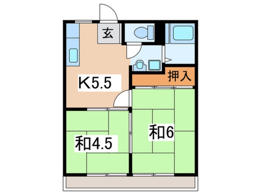 間取図 大橋ハイツＡ