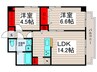 第二スカイハイツ足立 2LDKの間取り