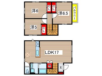 間取図 ビレッジ都町Ⅱ　E棟