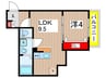 仮)作草部町B棟共同住宅新築工事 1LDKの間取り