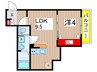 仮)作草部町B棟共同住宅新築工事 1LDKの間取り