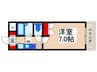 レジディア浦安 1Kの間取り