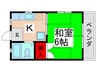 ガーデナハウス 1Kの間取り