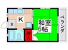 ガーデナハウス 1Kの間取り