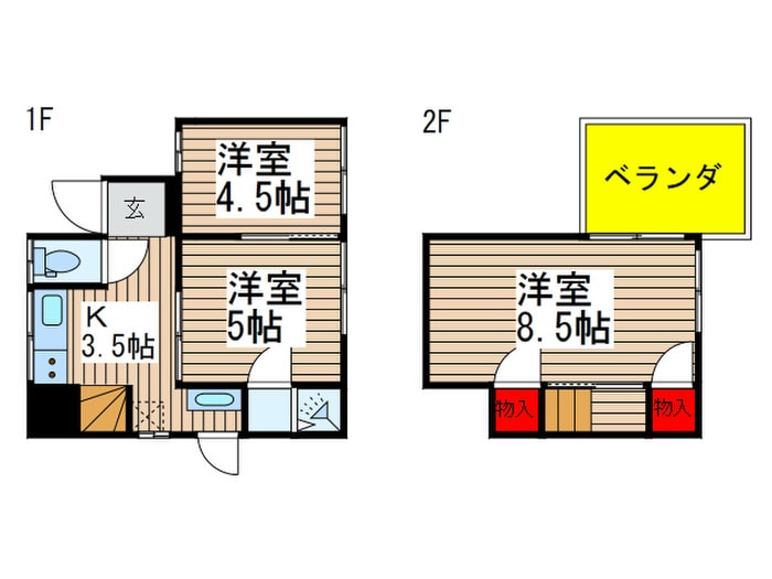 間取り図 鶴馬一丁目貸家