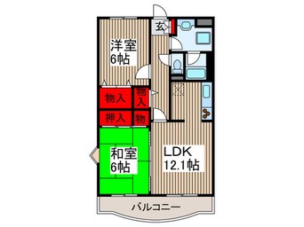 間取図 ラ　カ－サ　マロ－ネ