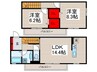 ディアコート本木 2LDKの間取り