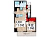 LA　MAISON　DU　RAISIN 1LDKの間取り