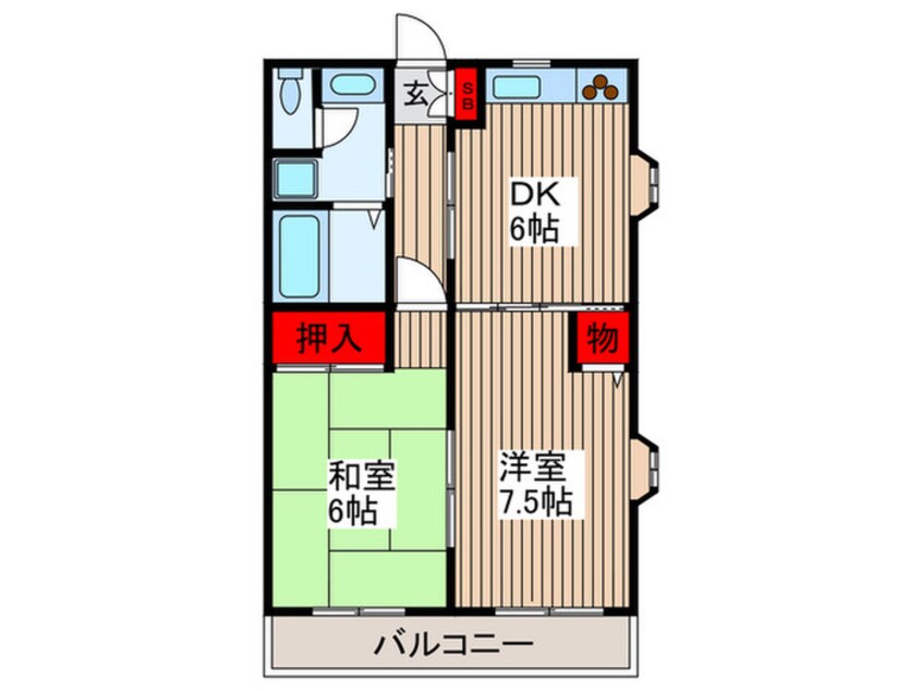 間取図 グランドコ－ト美原